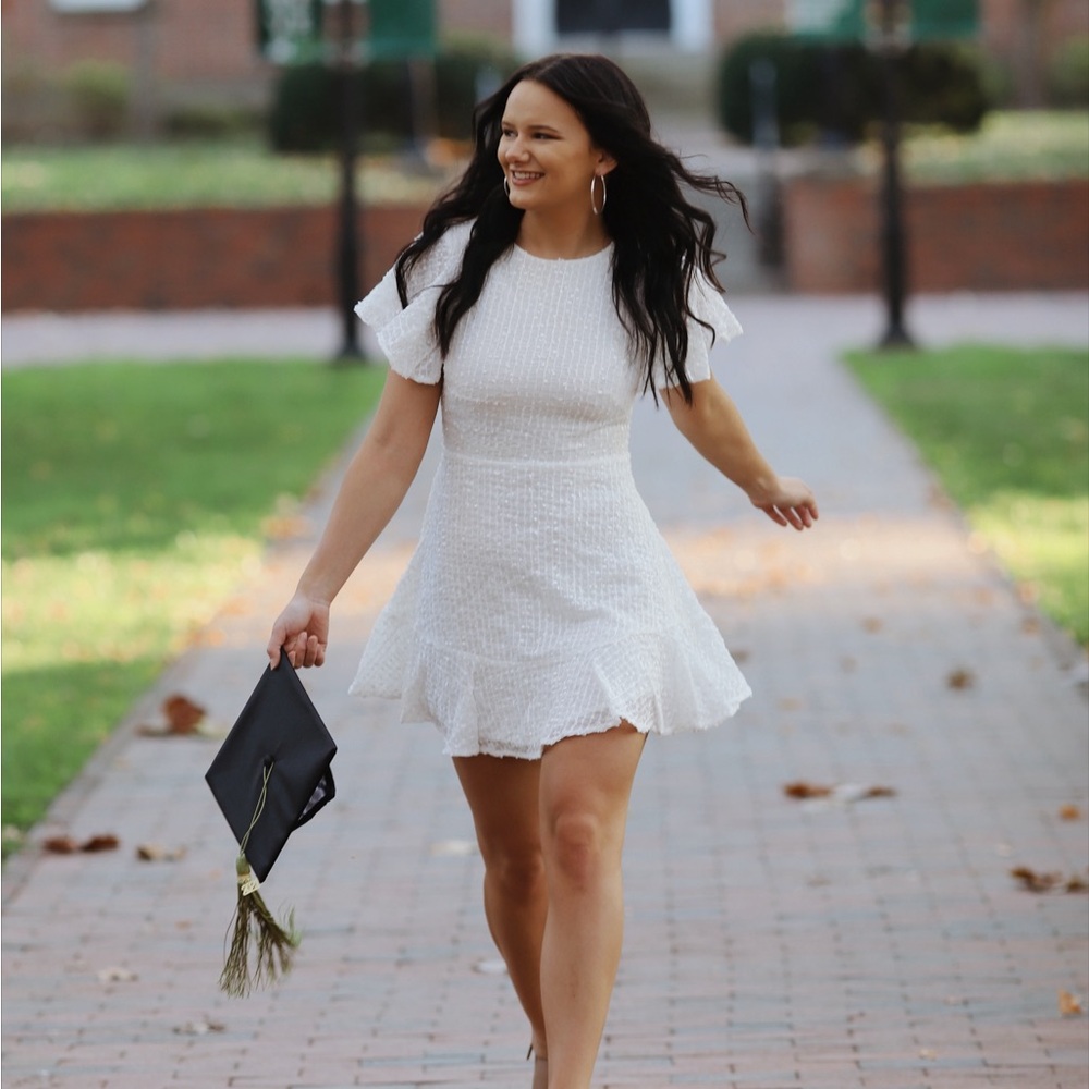 White graduation dress